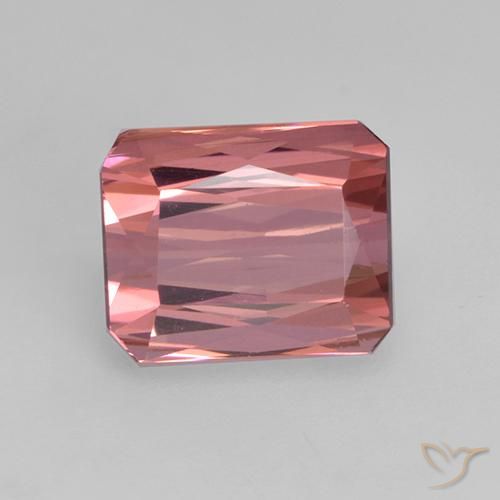 Tourmaline rose de 1,3 ct, taille octogone de 6,6 x 5,3 mm du Mozambique, Photo A