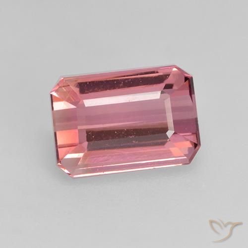 7.2 x 5mm Octagon Facet Pink Tourmaline from Mozambique, Weight of 1.2ct, Natural untreated gemstone in VVS-VS Clarity, 1pc Tourmaline - the Color is Orange Pink, Mohs Hardness of 7 - 7.5 suitable for daily wear jewelry, Symbolizes Protection, Photo A