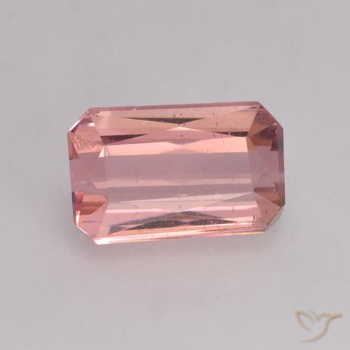 1.35ct Natural Orange Pink Tourmaline, Emerald Cut, VS