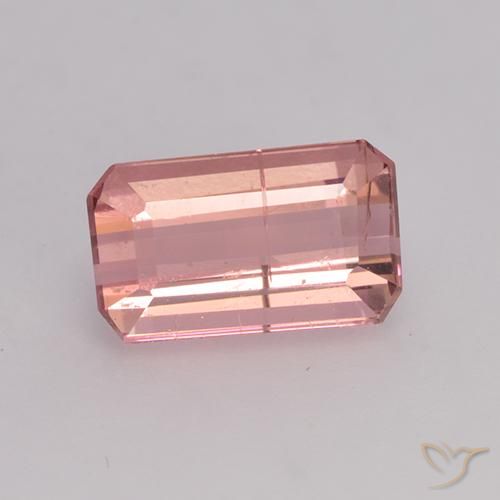 1.11ct Natural Light Candy Apple Red Tourmaline, Emerald Cut, SI