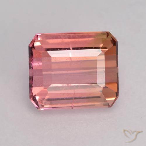 1.10ct Natural Reddish Pink Tourmaline, Emerald Cut, VS-SI