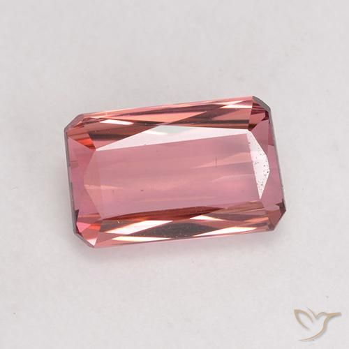 8,5 x 5,5mm octagonschliff rosa Turmalin aus Mosambik, Gewicht 1,63 ct, 1 Stück Turmalin - Farbe: Dunkelorangerosa, natürlicher Edelstein in VS Reinheit, Mohs-Härte von 7 - 7,5 Geeignet für den täglichen Gebrauch im Schmuck, Symbolisiert Schutz, Photo A