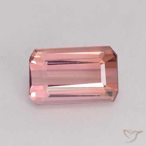 1.83ct Natural Orange Pink Tourmaline, Emerald Cut, VVS-VS