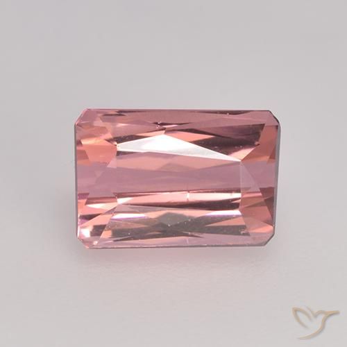 1.48ct Natural Orange Pink Tourmaline, Emerald Cut, VVS-VS