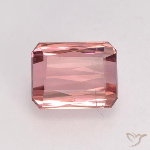 1.87ct Natural Orange Pink Tourmaline, Emerald Cut, VS-SI