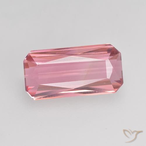 Tourmaline rose de 1,61 ct, taille octogone de 9,8 x 5 mm du Mozambique, Photo A