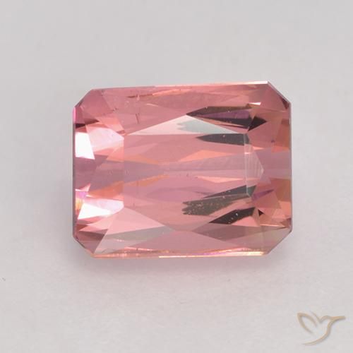 1.61ct Natural Orange Pink Tourmaline, Emerald Cut, VVS-VS