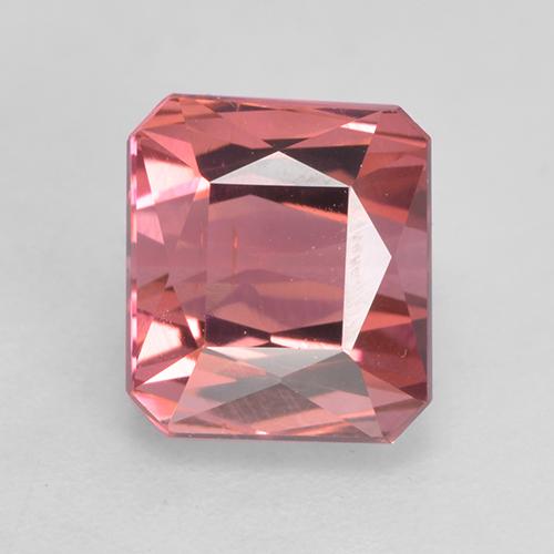 Deep Orange Pink Turmalin Edelstein - 2.9ct Oktagon Scheren Schliff (ID: 531465)