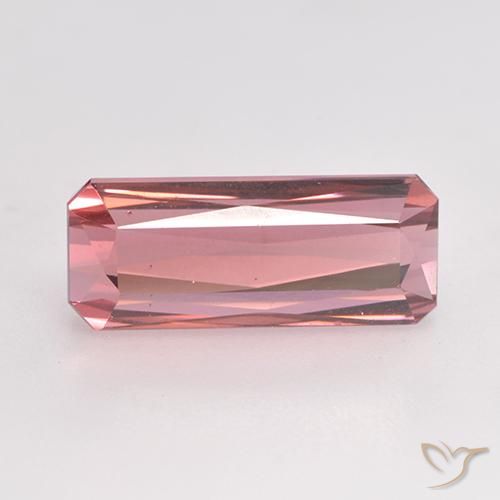 3.39ct Natural Orange Pink Tourmaline, Emerald Cut, VVS-VS
