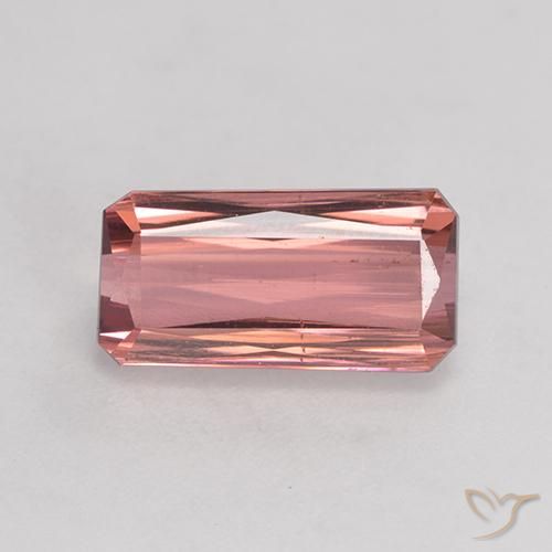3.47ct Natural Orange Pink Tourmaline, Emerald Cut, SI