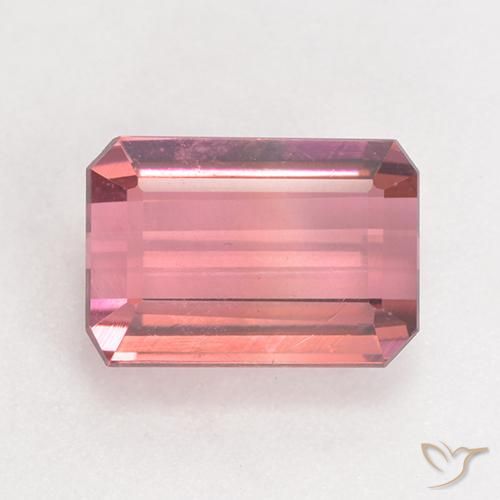 3.15ct Natural Medium Pink Tourmaline, Emerald Cut, VS