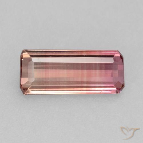 1.49ct Natural Orange Pink Tourmaline, Emerald Cut, VS
