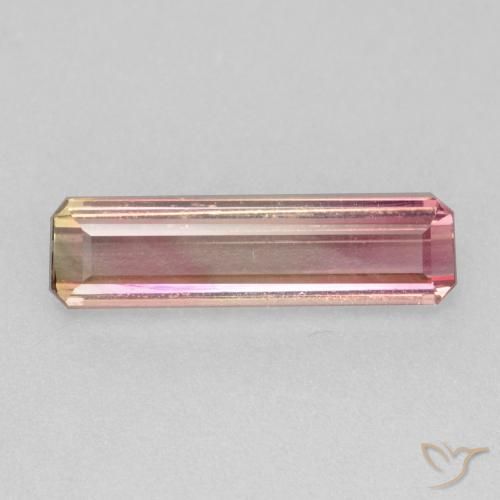 1.86ct Natural Orange Pink Tourmaline, Emerald Cut, VS