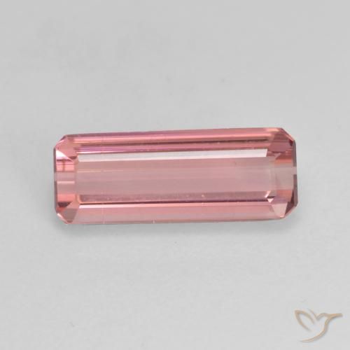 1.54ct Natural Deep Orange Pink Tourmaline, Emerald Cut, VS