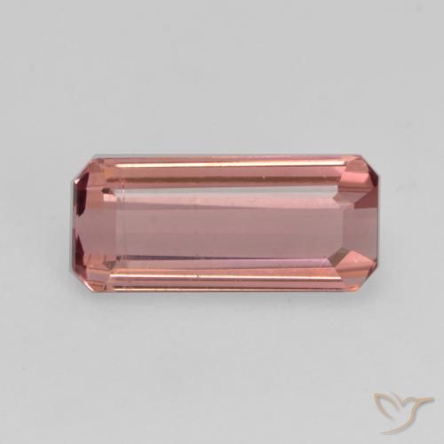 1.21ct Natural Orange Pink Tourmaline, Emerald Cut, VS-SI