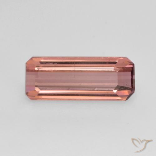 Tourmaline rose de 1,22 ct, taille octogone de 10 x 4 mm du Mozambique, Photo A