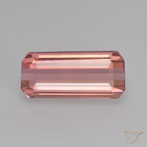 1.44ct Natural Orange Pink Tourmaline, Emerald Cut, VVS-VS