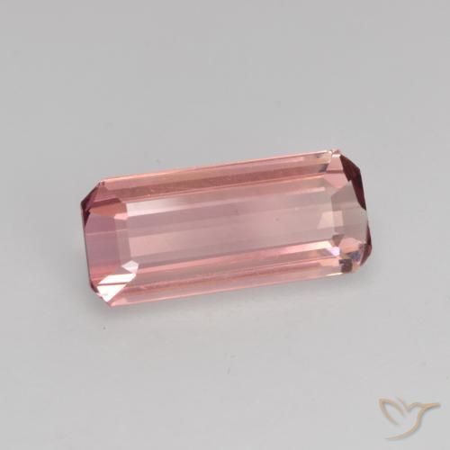 1.52ct Natural Orange Pink Tourmaline, Emerald Cut, VS