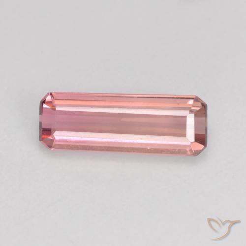 0.90ct Natural Light Candy Apple Red Tourmaline, Emerald Cut, VS