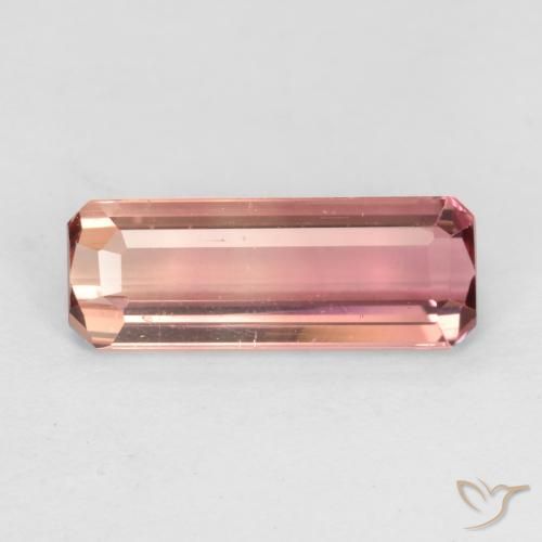 1.53ct Natural Orange Pink Tourmaline, Emerald Cut, VS