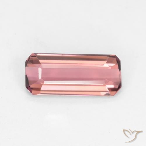 1.37ct Natural Orange Pink Tourmaline, Emerald Cut, VS