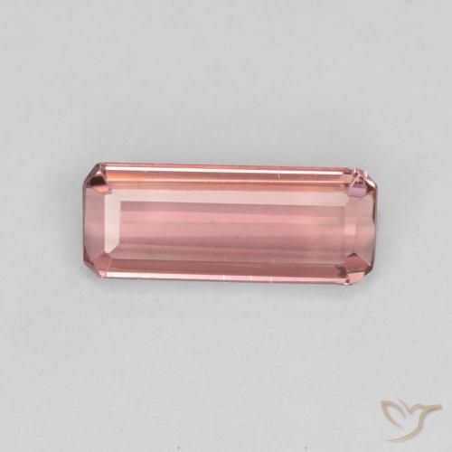 1.02ct Natural Orange Pink Tourmaline, Emerald Cut, VS-SI