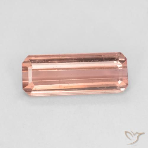 1.54ct Natural Orange Pink Tourmaline, Emerald Cut, VS