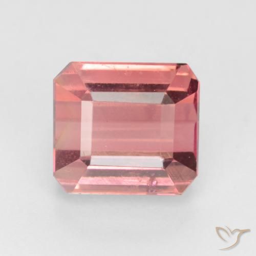 2.98ct Natural Orange Pink Tourmaline, Emerald Cut, VS-SI