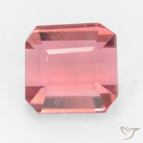 2.30ct Natural Deep Orange Pink Tourmaline, Emerald Cut, VS