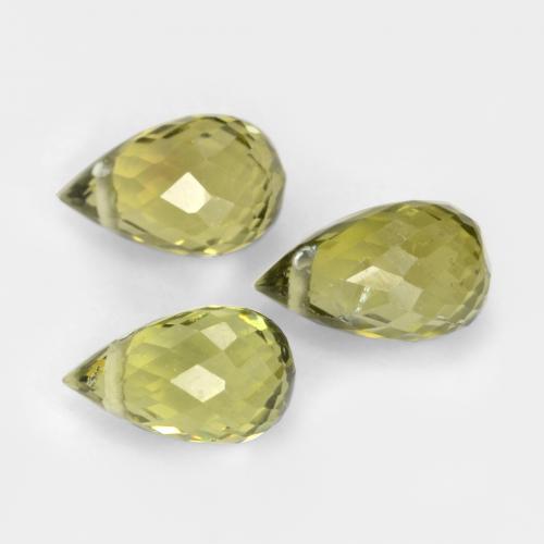Warm Forest Green Tourmaline Gem - 0.6ct Briolette with Hole (ID: 548653)