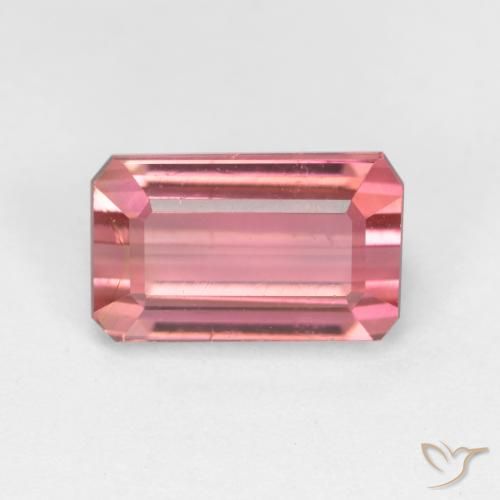 1.88ct Natural Orange Pink Tourmaline, Emerald Cut, VS