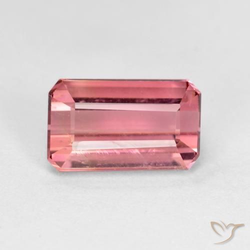 1.54ct Natural Medium Pink Tourmaline, Emerald Cut, VS