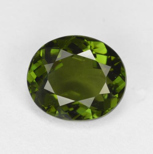 Темно-зеленый Турмалин Камень - 1.5ct Фасетный Овал (ID: 562801)