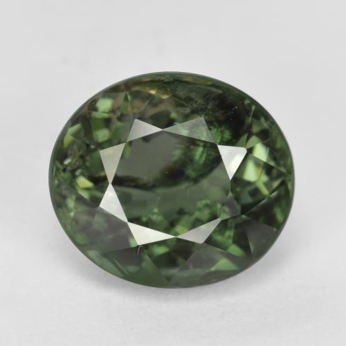 Темно-зеленый Турмалин Камень - 3.2ct Фасетный Овал (ID: 566031)