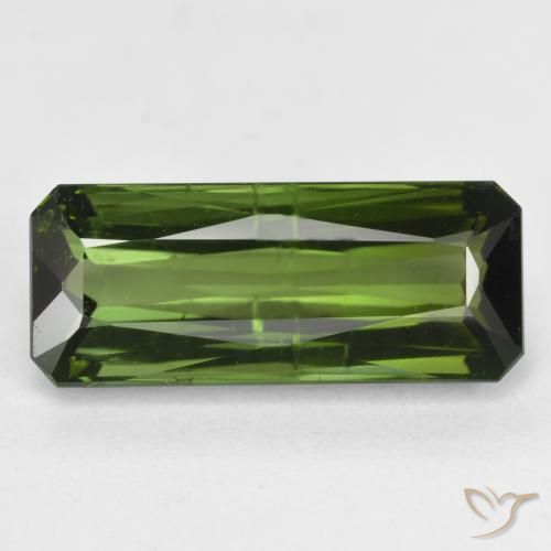 3.94 ct Green Tourmaline, 14.4 x 5.9 mm Octagon Cut From Mozambique, Photo A