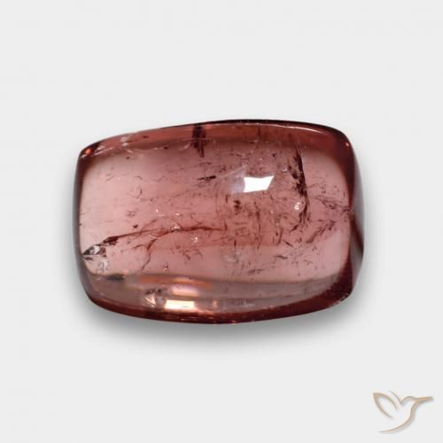 5.81 ct Red Tourmaline Stone, Natural Tourmaline in Cushion Cabochon Shape for Sale