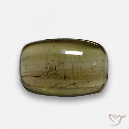 Brownish Green Tourmaline Gem - 8.1ct Cushion Cabochon (ID: 577374)