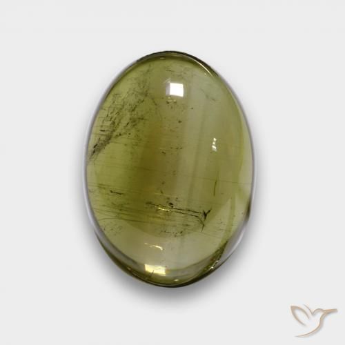 7.31 ct Green Tourmaline Stone, Natural Tourmaline in Oval Cabochon Shape for Sale