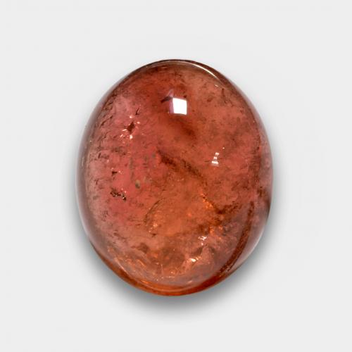 Scarlet Red Tourmaline Gem - 6.9ct Oval Cabochon (ID: 577377)