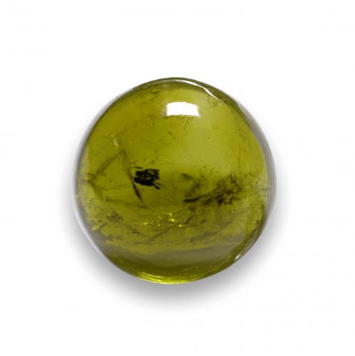 Yellowish Green Tourmaline Gem - 2.2ct Round Cabochon (ID: 577678)
