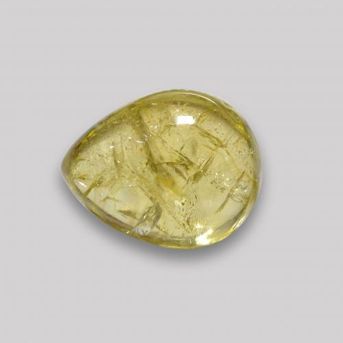 Light Golden-Yellow Tourmaline Gem - 2.8ct Pear Cabochon (ID: 579386)