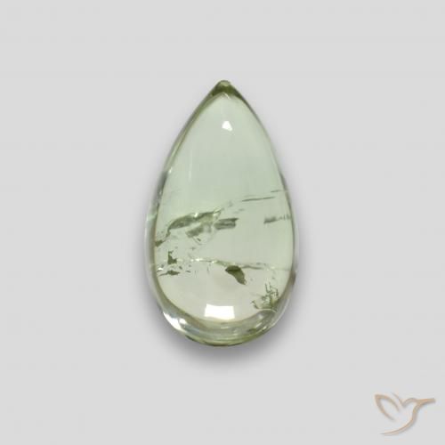 1.52ct Natural Light Green Tourmaline, Pear Shape, Transparent
