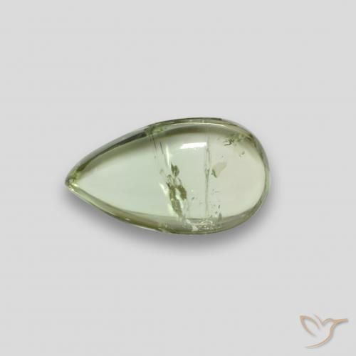 1.52 ct Green Tourmaline Stone, Natural Tourmaline in Pear Cabochon Shape for Sale