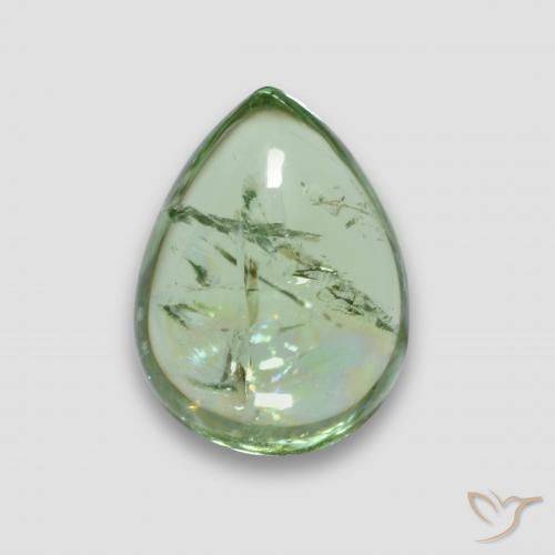 4.19ct Natural Warm Green Tourmaline, Pear Shape, Transparent