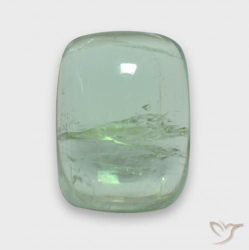 3.19 ct Green Tourmaline Stone, Natural Tourmaline in Cushion Cabochon Shape for Sale