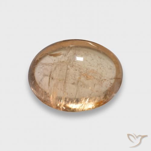 3.73 ct Orange Tourmaline Stone, Natural Tourmaline in Oval Cabochon Shape for Sale