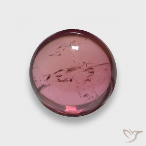 2.24 ct Red Tourmaline, 8 mm Round Cabochon From Mozambique, Photo A