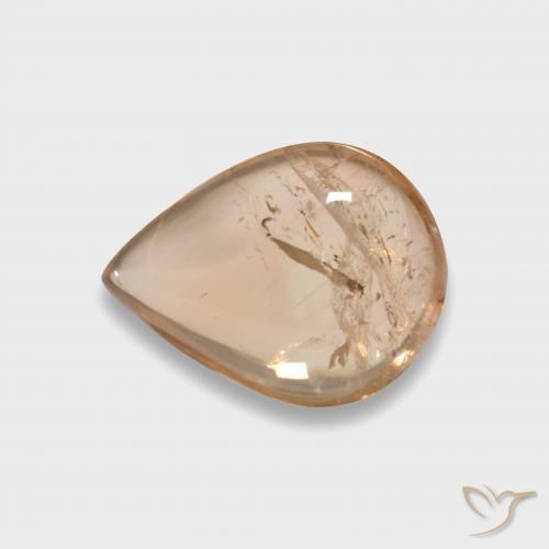 3.15 ct Orange Tourmaline Stone, Natural Tourmaline in Pear Cabochon Shape for Sale