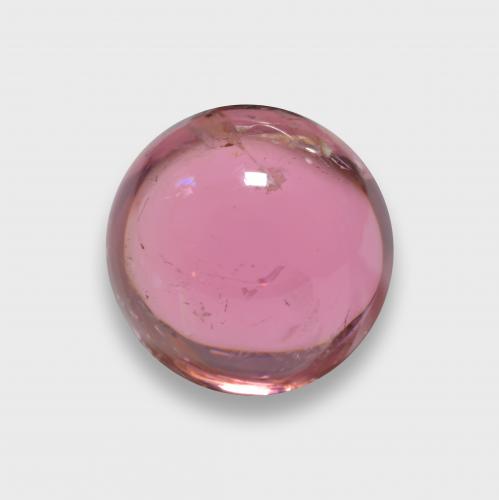 Raspberry Red Tourmaline Gem - 3.2ct Round Cabochon (ID: 579578)