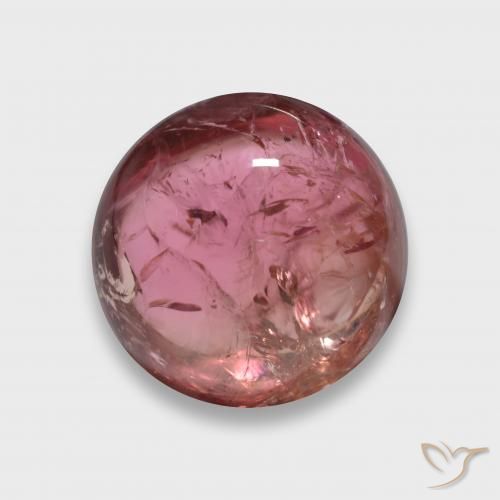 5.41 ct Red Tourmaline, 10.9 mm Round Cabochon From Mozambique, Photo A